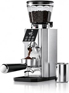 AMZCHEF Conical Burr Espresso Grinder, 45 Grind Settings