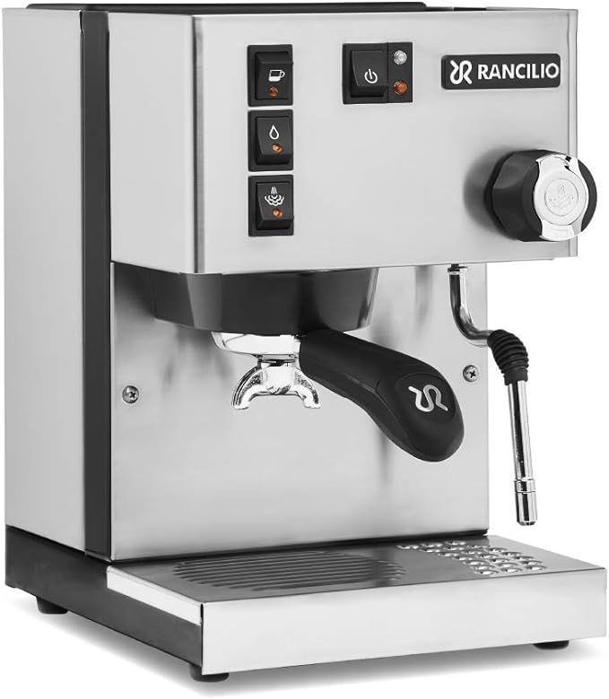 Rancilio Silvia Espresso Machine, Stainless Steel — Build quality and design details up close