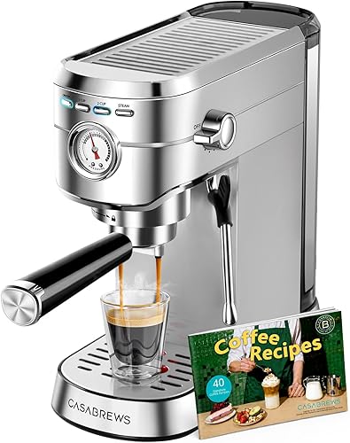 CASABREWS CM5418 Espresso Machine 20 Bar, Compact Espresso Maker with — Build quality and design details up close