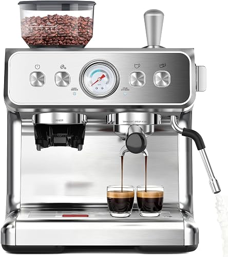COWSAR 20 Bar Espresso Machine with Grinder & Milk Frother Steam Wand, — Real-world performance testing in action