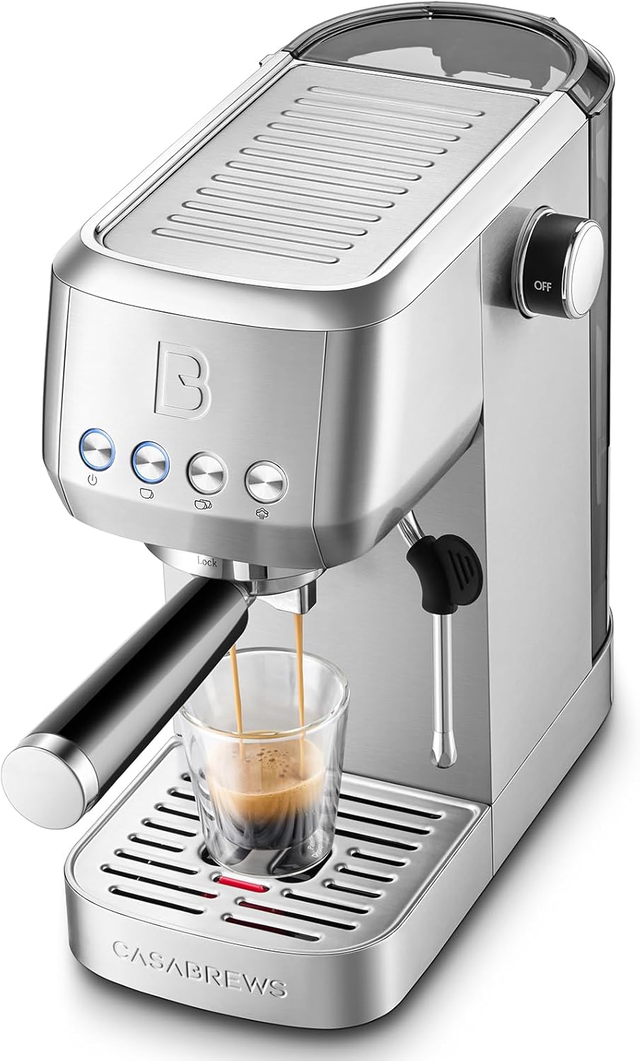 CASABREWS 3700 Essential Espresso Machine 20 Bar, Stainless Steel Cappuccino & Latte Coffee Maker with Steam Frother for H...