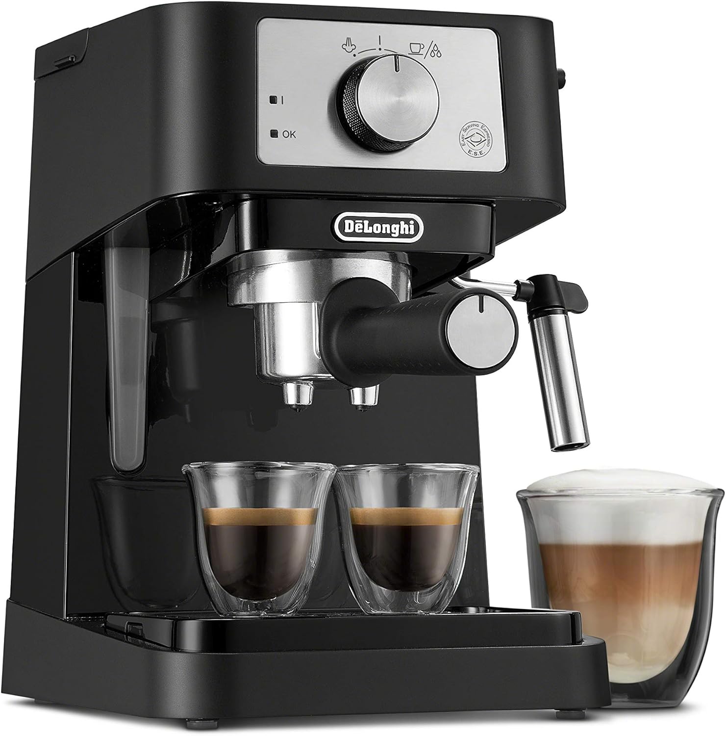De'Longhi Stilosa Manual Espresso Machine, Compact Coffee Maker, 15 Bar Pump Pressure, Manual Milk Frother Steam Wand for ...