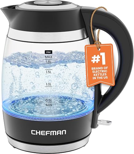 Chefman Electric Kettle, 1.8L 1500W, Hot Water Boiler, Removable Lid f — How the options on this page compare
